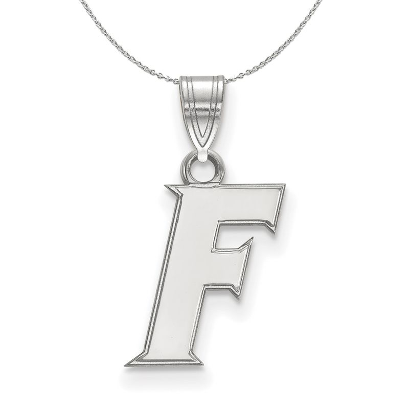 Sterling Silver U. Of Florida Small Initial F Necklace - 18 Inch